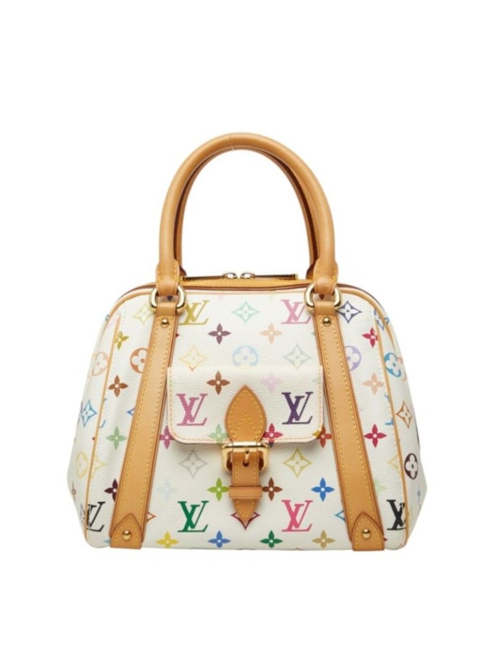 Louis Vuitton Monogram Multicolor Priscilla Handbag Blanc White Leather